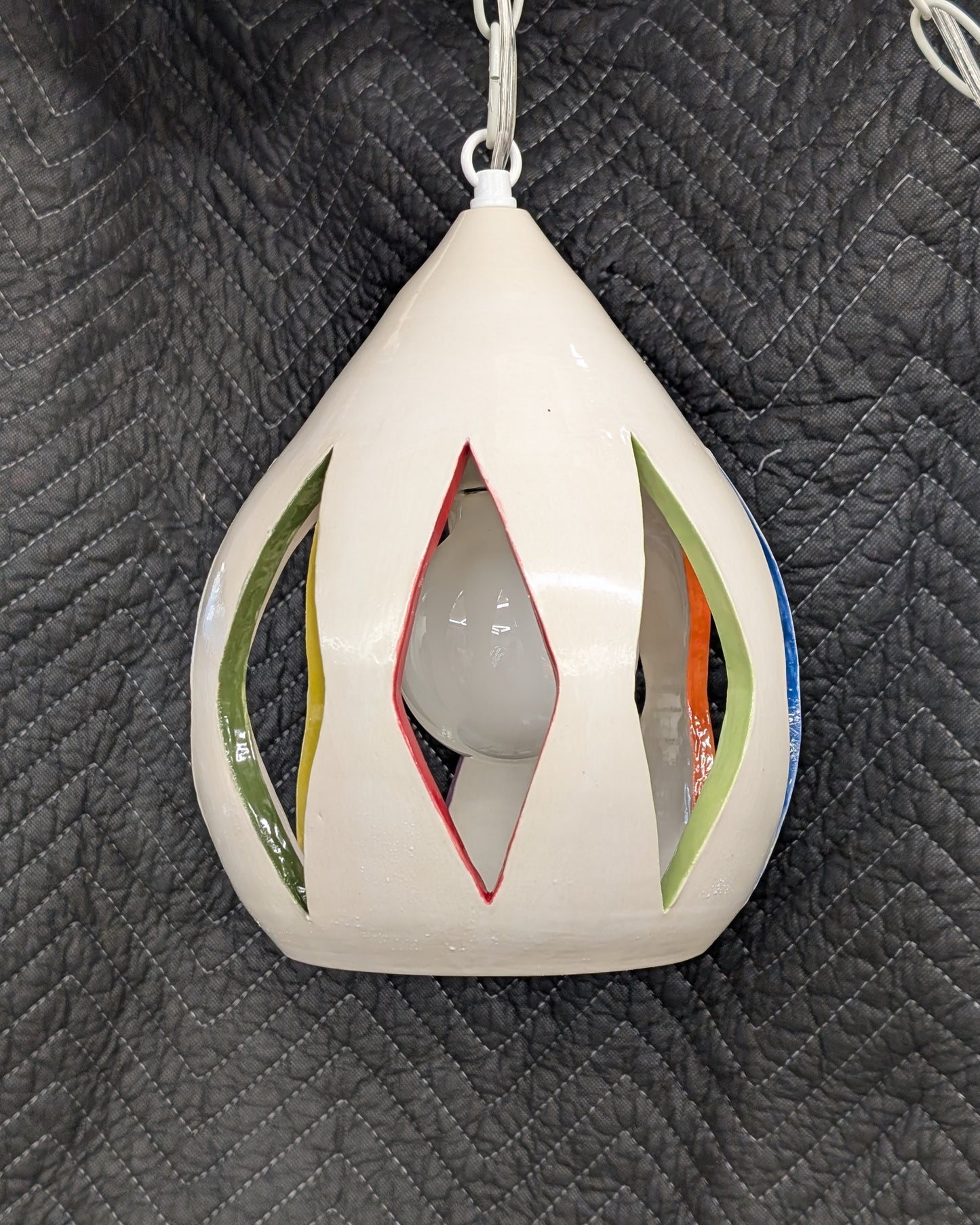 Swag Lamp, Ceramic Diamond Cut