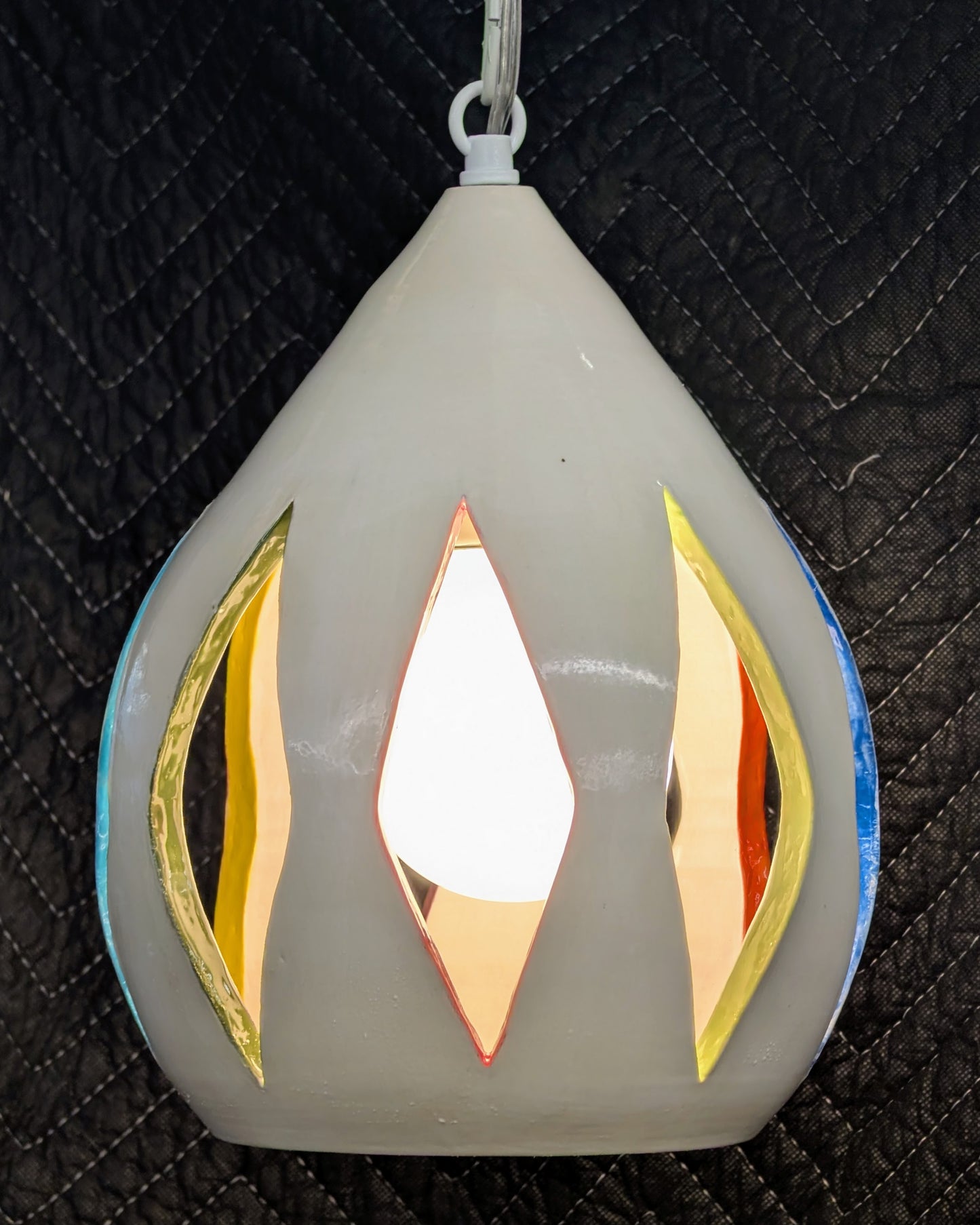 Swag Lamp, Ceramic Diamond Cut