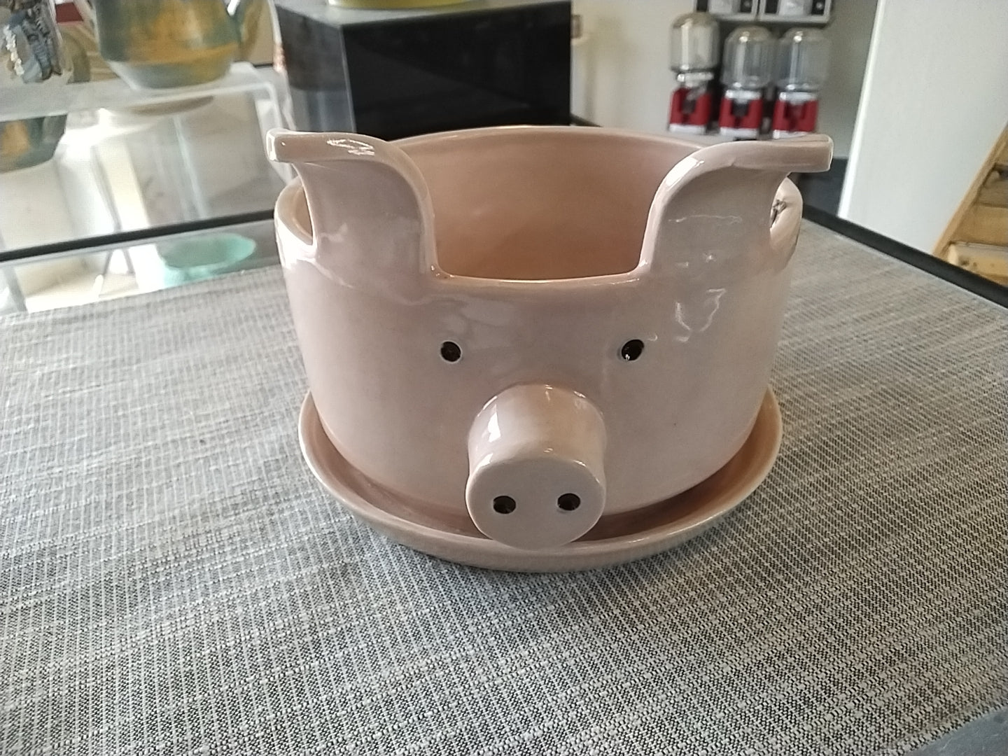 Animal Planter, Pig w/drip tray - Medium